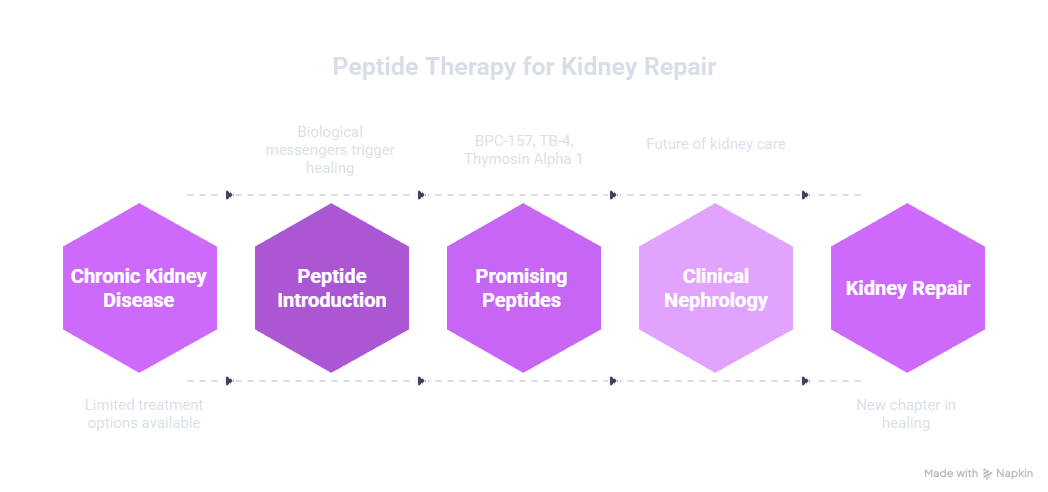 Peptide therapy for kidney repair: the path from chronic kidney disease to kidney repair (infographic)